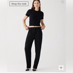J Crew black Essential pant in city crepe, black, size 6, retail $158.